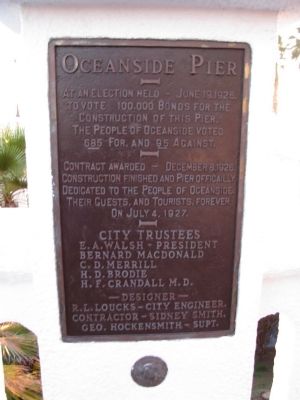 Oceanside Pier Marker image. Click for full size.