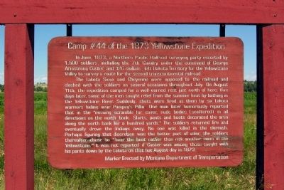 Former Camp #44 of the 1873 Yellowstone Expedition Marker image. Click for full size.