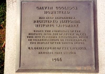 Calvin Coolidge Homestead Marker image. Click for full size.