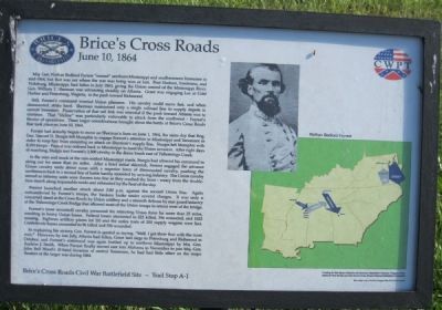 Brice's Cross Roads Marker. Click for full size. Brice's Cross Roads Marker image. Click for full size.