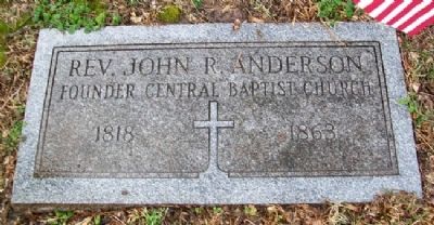Rev. John R. Anderson Marker. Click for full size. Rev. John R. Anderson Marker image. Click for full size.