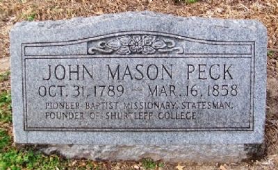 John Mason Peck Marker. Click for full size. John Mason Peck Marker image. Click for full size.