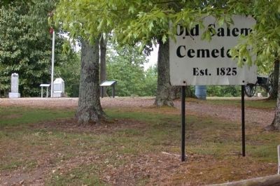 Old Salem Cemetery Sign, Markers and Flagpole image. Click for full size.