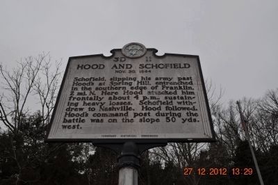 Hood and Schofield Marker (side 1) image. Click for full size.