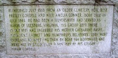 Presley and Amelia Cordell Marker image. Click for full size.