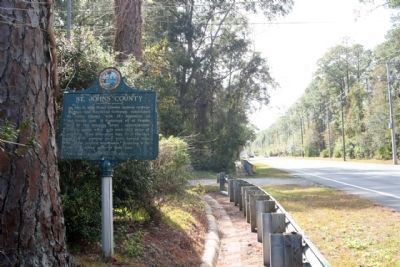 St. Johns County Marker looking south along Florida Route 13 image. Click for full size.