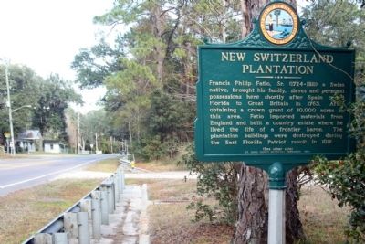New Switzerland Plantation Marker, seen looking north along Florida Route 13 image. Click for full size.