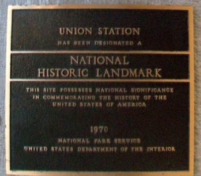 Union Station NHL Marker. Click for full size. Union Station NHL Marker image. Click for full size.