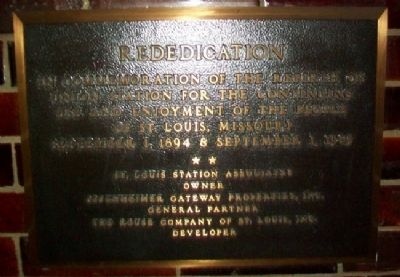 Union Station Rededication Marker. Click for full size. Union Station Rededication Marker image. Click for full size.