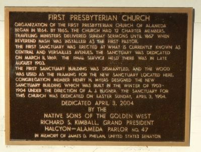 First Presbyterian Church Marker. Click for full size. First Presbyterian Church Marker image. Click for full size.