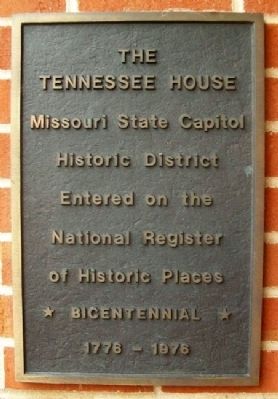 The Tennessee House NRHP Marker. Click for full size. The Tennessee House NRHP Marker image. Click for full size.