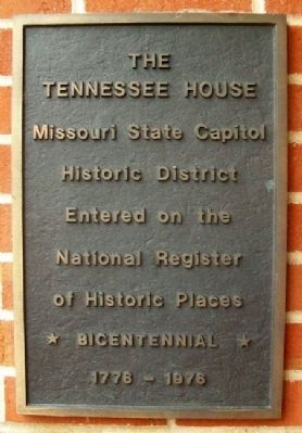 The Tennessee House NRHP Marker image. Click for full size.