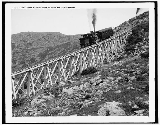 <i>Jacob's ladder, Mt. Washington Ry., White Mts., New Hampshire</i> image. Click for full size.