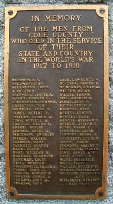Cole County World War Memorial Marker image. Click for full size.