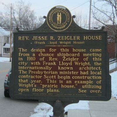 Rev. Jesse R. Zeigler House Marker image. Click for full size.