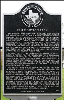 Sam Houston Park Marker image. Click for full size.