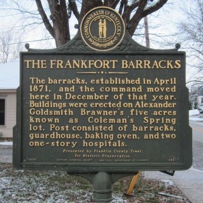 The Frankfort Barracks Marker image. Click for full size.
