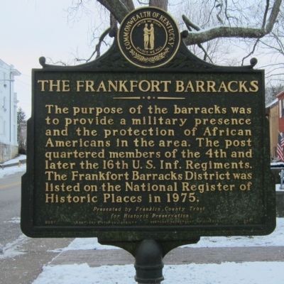 The Frankfort Barracks Marker image. Click for full size.