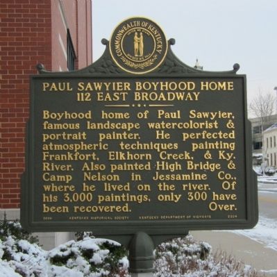 Paul Sawyier Boyhood Home Marker image. Click for full size.