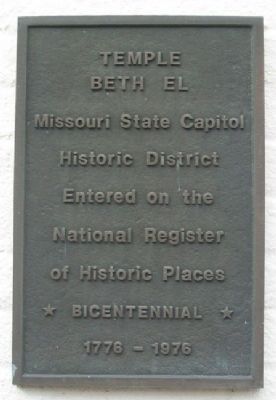 Temple Beth El Marker. Click for full size. Temple Beth El Marker image. Click for full size.