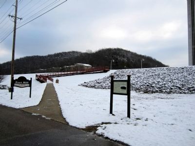 Fort Hill sits atop the hill in the background. image. Click for full size.