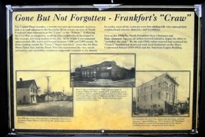 Gone But Not Forgotten – Frankfort’s “Craw” Marker image. Click for full size.