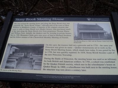 Stony Brook Meeting House Marker. Click for full size. Stony Brook Meeting House Marker image. Click for full size.