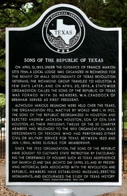 Sons of the Republic of Texas Marker image. Click for full size.