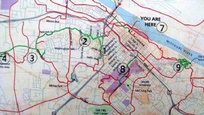 Jefferson City Greenway Map on Marker. Click for full size. Jefferson City Greenway Map on Marker image. Click for full size.