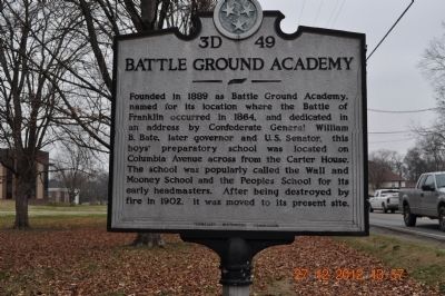 Battle Ground Academy Marker image. Click for full size.