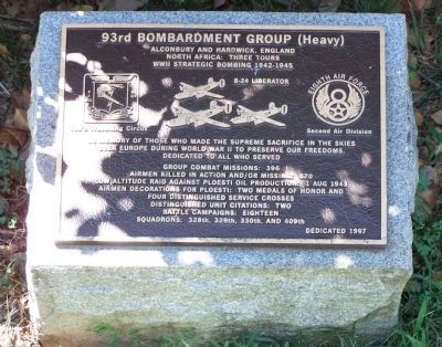93rd Bombardment Group (Heavy) Marker image. Click for full size.