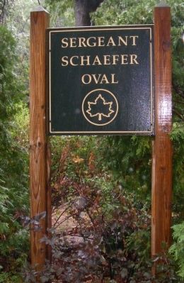 Sergeant Joseph E. Schaefer Oval Marker. Click for full size. Sergeant Joseph E. Schaefer Oval Marker image. Click for full size.