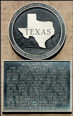 Auditorium Hotel Marker. Click for full size. Auditorium Hotel Marker image. Click for full size.