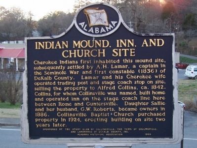 Indian Mound, Inn, and Church Site Marker image. Click for full size.