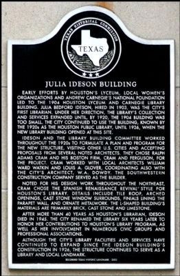 Julia Ideson Building Marker image. Click for full size.