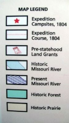 Map Legend on The Corps of Discovery in the Jefferson City Area Marker image. Click for full size.