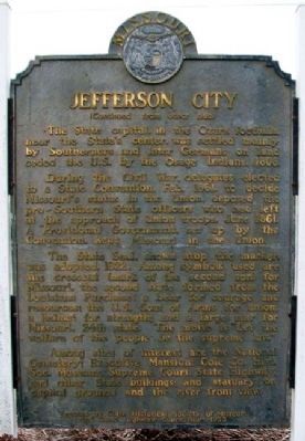 Jefferson City Marker (Back) image. Click for full size.