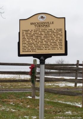 Snickersville Turnpike Marker image. Click for full size.