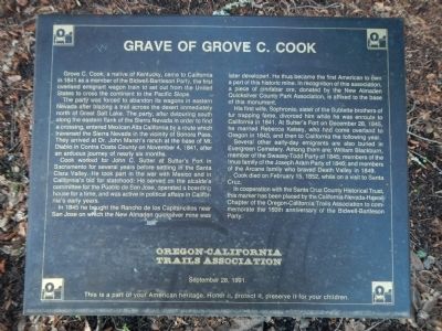 Grave of Grove C. Cook Marker image. Click for full size.