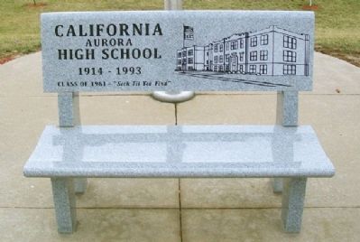 California Aurora High School Memorial Bench. Click for full size. California Aurora High School Memorial Bench image. Click for full size.