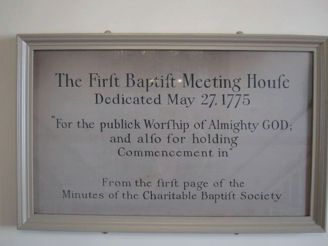 The First Baptist Meeting House Plaque image. Click for full size.