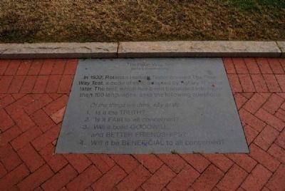 The Four Way Test Marker. Click for full size. The Four Way Test Marker image. Click for full size.