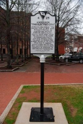 Anderson: "The Electric City" Marker<br>Present Location, Front image. Click for full size.