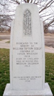 William Tipton Seely Monument. Click for more information. William Tipton Seely Monument image. Click for more information.