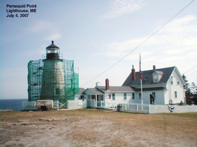 Pemaquid Point Lighthouse Marker. Click for full size. Pemaquid Point Lighthouse Marker image. Click for full size.