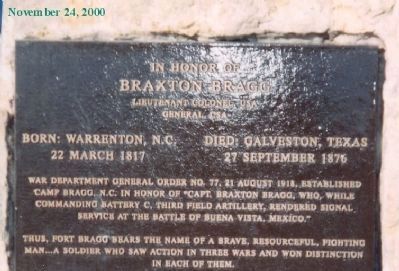 Braxton Bragg Marker image. Click for full size.