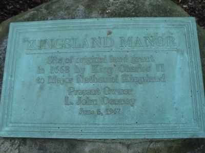 Kingsland Manor Marker. Click for full size. Kingsland Manor Marker image. Click for full size.