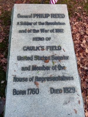 Stone slab on the grave of Philip Reed image. Click for full size.