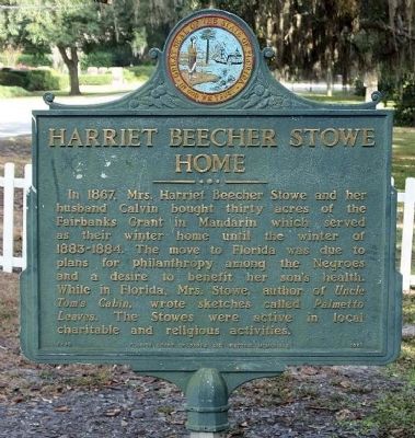 Harriet Beecher Stowe Home Marker image. Click for full size.