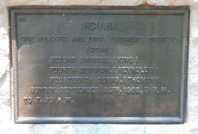 101st Indiana Infantry Marker. Click for full size. 101st Indiana Infantry Marker image. Click for full size.